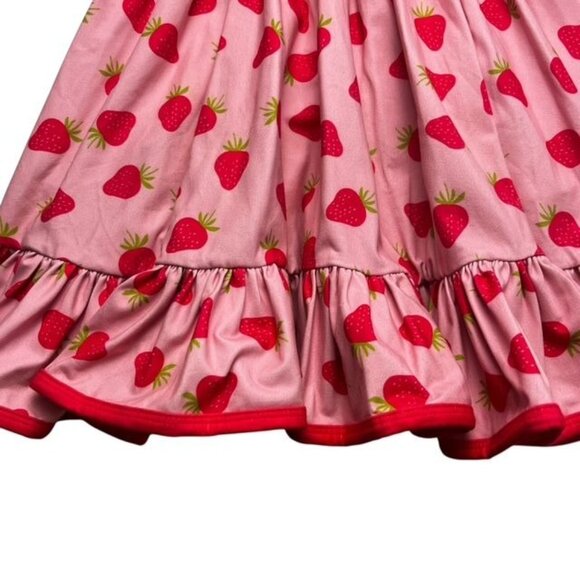 Girlhood Strawberry Print Sleeveless Twirl Dress Size 4 - Picture 3 of 5